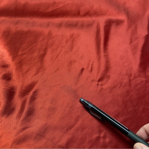 Vintage Red Satin Slip Dress Appliquéd Daisy Trim Midi 1 Tiny Flaw Size Small - Picture 12 of 14